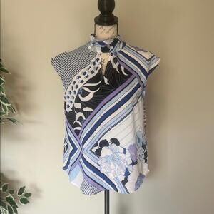 7th Avenue Whimsigoth Sleeveless Blouse Keyhole Neck Size Small